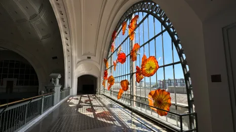 Dale Chihuly art installation on the second floor of Union Station