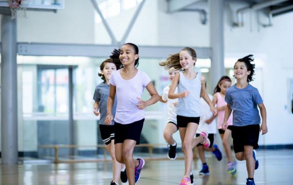 kids playing indoor sports