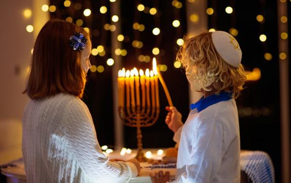 Hanukkah family kids menorah dreidel events Seattle Bellevue Eastside