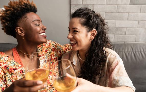 couple enjoying a mocktail together