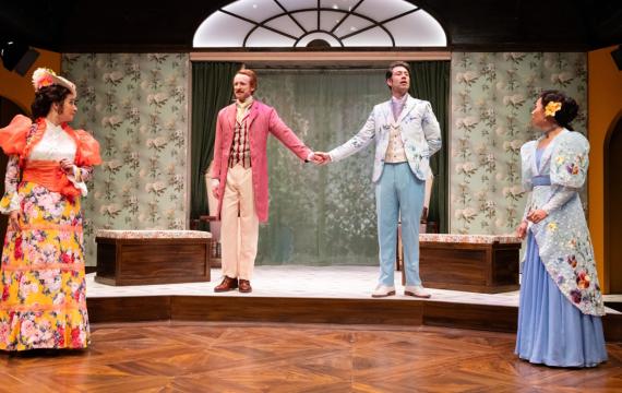 Some of the cast of The Importance of Being Earnest at Taproot Theatre