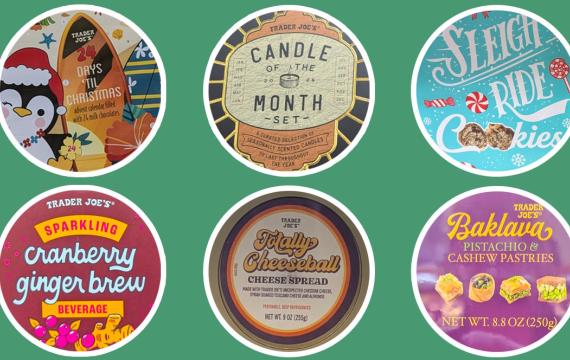 roundup of images of Trader Joe's holiday products