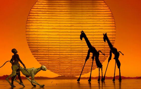 performers on-stage during "The Lion King" musical, returning to Seattle this weekend for families to enjoy