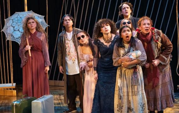 student performers onstage during the Kidstage production of Into the Woods, a family-friendly weekend activity near Seattle