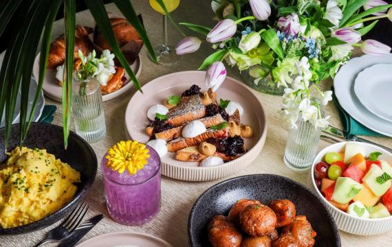 easter brunch spread from Fairmont Olympic Hotel