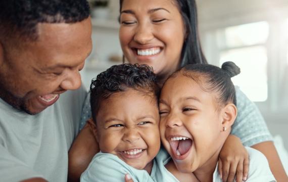 family of four full of joy