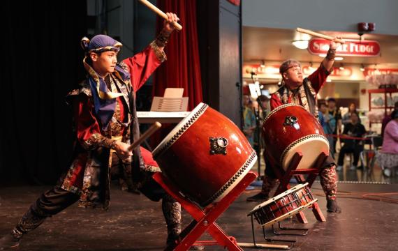 drum performance during seattle center's Cherry Blossom and Japanese Cultural Festival 