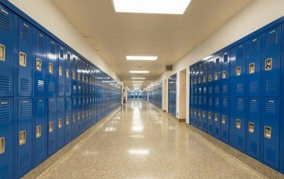 empty school hallway