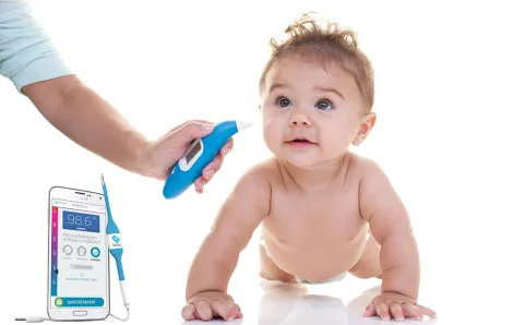 Baby with thermometer 