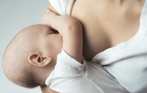 Baby being breastfed