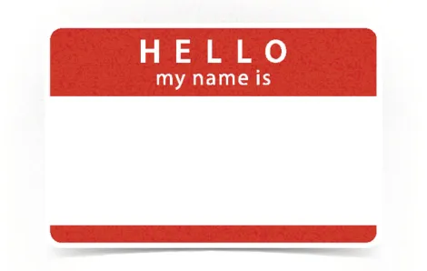Red name tag