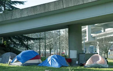 Homeless encampment in Seattle, Washington