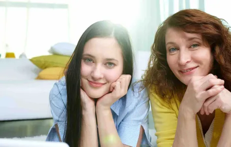 Teen daughter and mom
