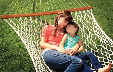 Mom and child in hammock