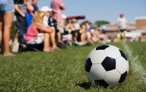 Soccer ball on sidelines
