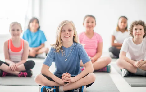 Children practicing mindfulness