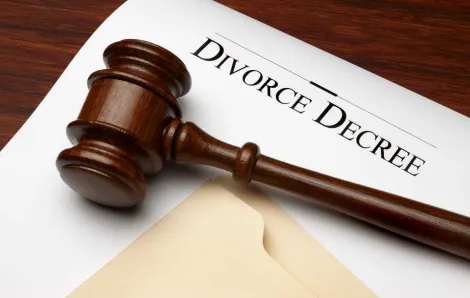 Gavel and divorce decree