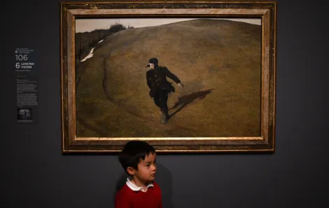 Child at SAM's Andrew Wyeth exhibit