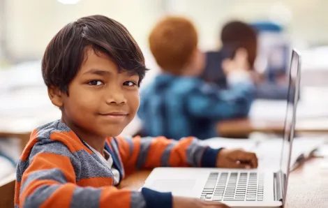 Boy on computer