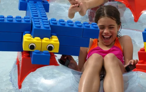 Legoland water park girl playing