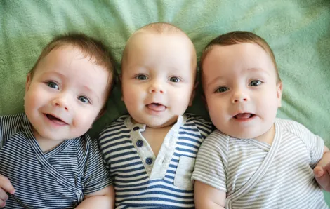 three babies triplets