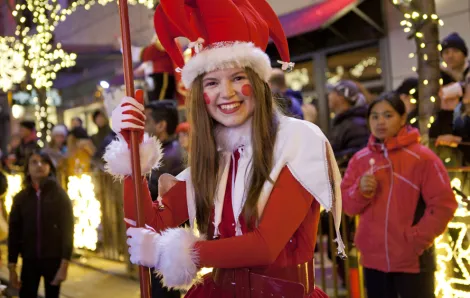 snowflake lane 2015 woman dressed in red smiling