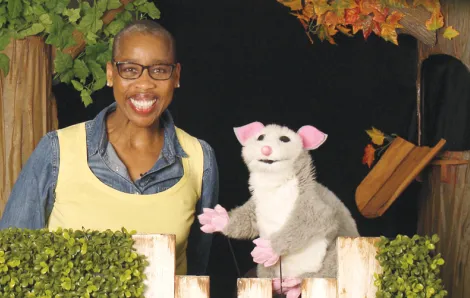auntie lena and puppet possum