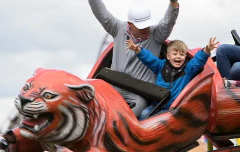 Washington State Spring Fair image (dad and son on roller coaster)
