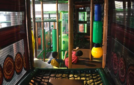 Kids playing at The Ridge Activity Center in Bothell, indoor play gym near Seattle for rainy-day play