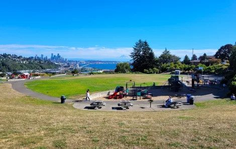 Enjoy the view from Magnolia's Ella Bailey Park while the kids play