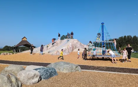 Van Doren's Landing playground mountain and cargo cone spinner credit Natasha Dillinger