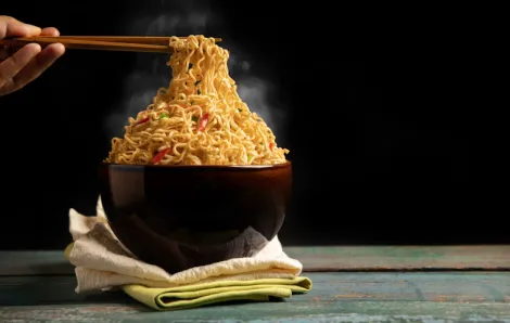 bowl of warm noodles that kids will love