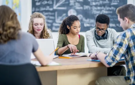 high school students in an advanced learning program