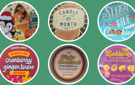 roundup of images of Trader Joe's holiday products