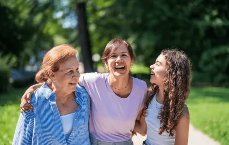 Joyful multigenerational family