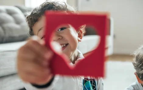 little boy with heart