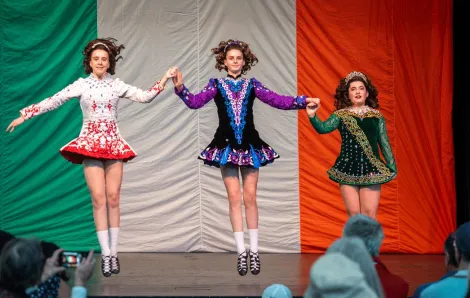 girls dancing during the Irish Festival, a family-friendly weekend activity in Seattle
