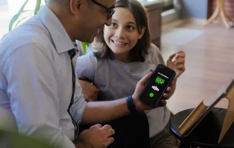 dad talking to kid about generative AI