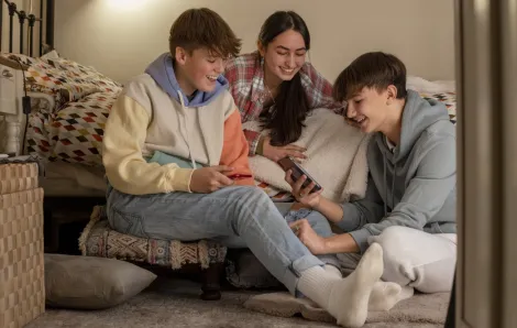 teens at a mixed gender sleepover