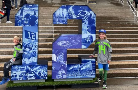 mini Seattle Seahawks fans at Lumen Field