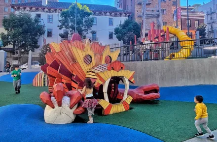 dragon play structure at a park in San Francisco 