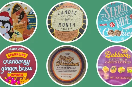 roundup of images of Trader Joe's holiday products