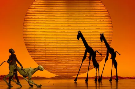 performers on-stage during "The Lion King" musical, returning to Seattle this weekend for families to enjoy