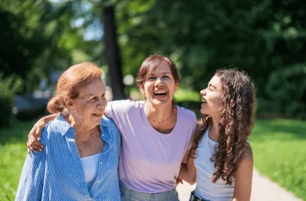 Joyful multigenerational family