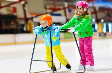 kids trying winter olympic sports