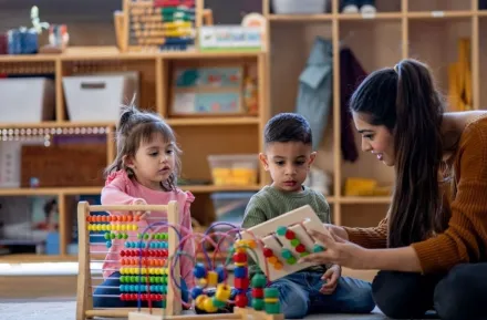 little kids learning by playing