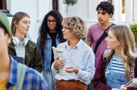 group of kids on a college tour