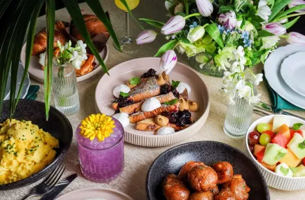 easter brunch spread from Fairmont Olympic Hotel