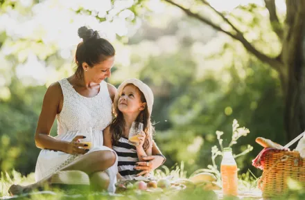 mom and daughter celebrating Mother's Day in Seattle with a farm picnic
