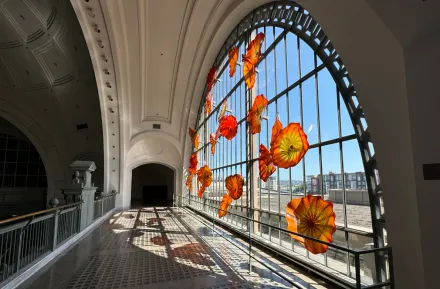 Dale Chihuly art installation on the second floor of Union Station
